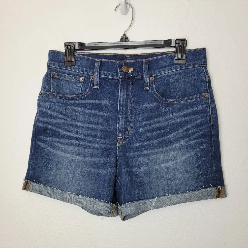 J CREW Classic Denim Jean Short In Pacific Blue Wash High Rise Size 27